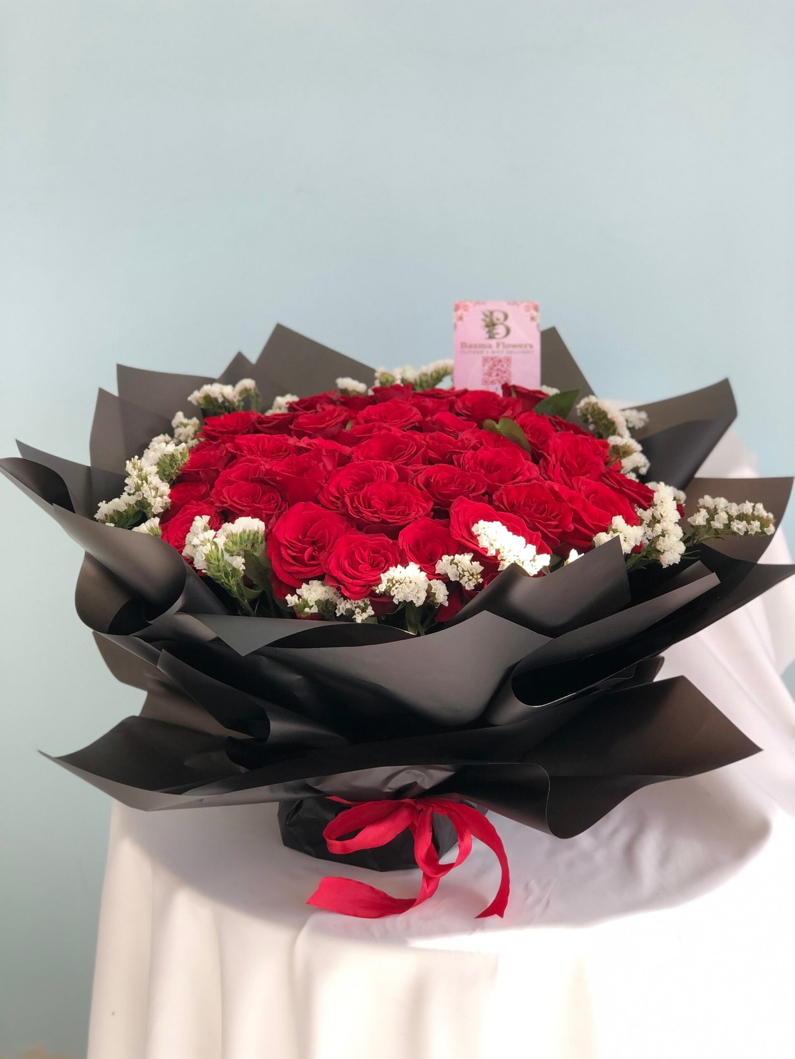 IMG_1266 Luxury Red Rose Bouquet – 60 Roses - Image 1