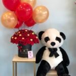 البكج الفاخر /ورد،شوكولا،بالونات ،دبدوب ١متر