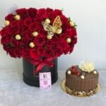 البكج الفاخر ٢ / ورد ، شوكولا ، كيك ٦ اشخاص