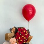 Red Rose Arrangement with Chocolate & Teddy Bear